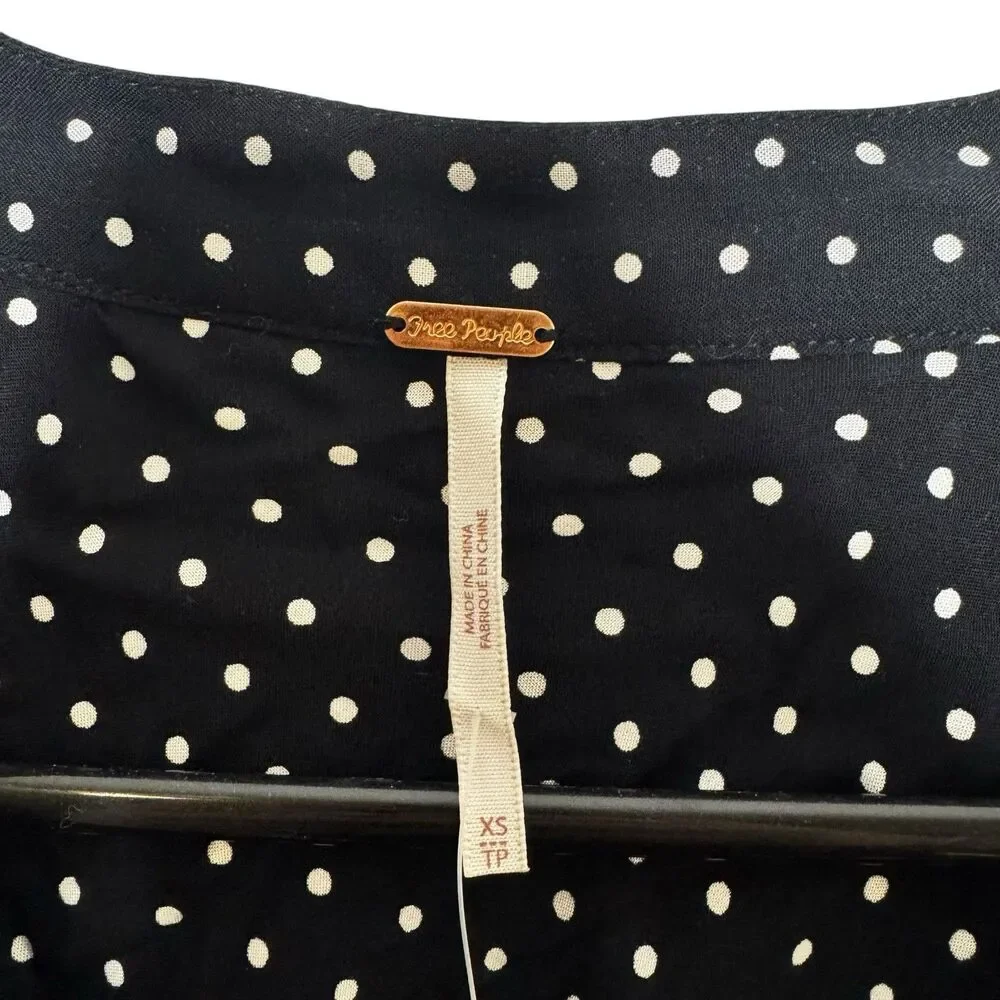 NWT Free People Pippa Ruched Asymmetrical Mini Dress‎ Size XS Midnight Combo